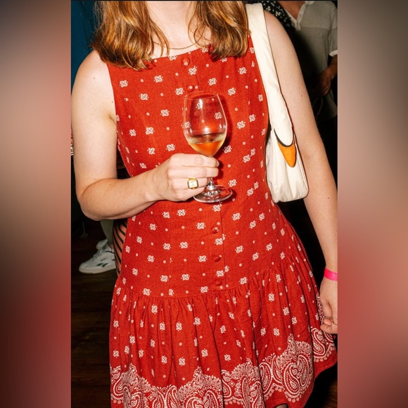 🩷FIRM PRICE🩷 WAYF Martini linen blend Drop Waist Mini Dress - Picture 3 of 14